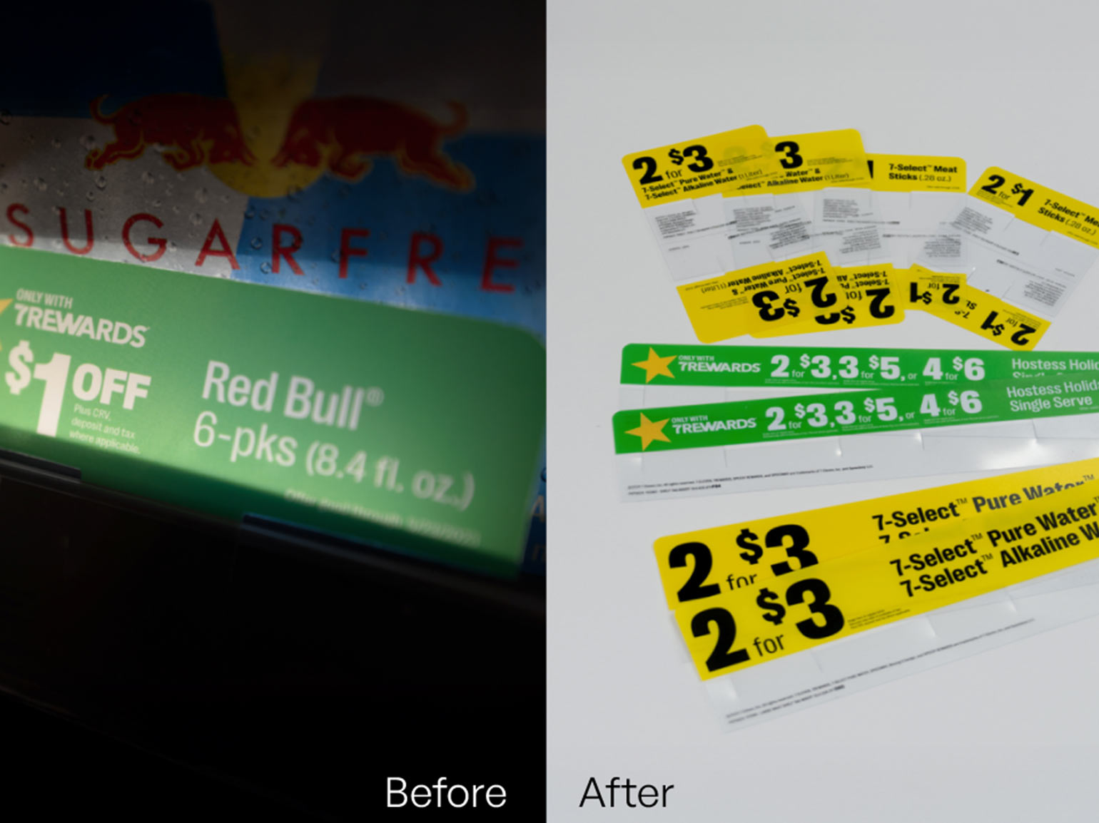 7-Eleven tags before and after