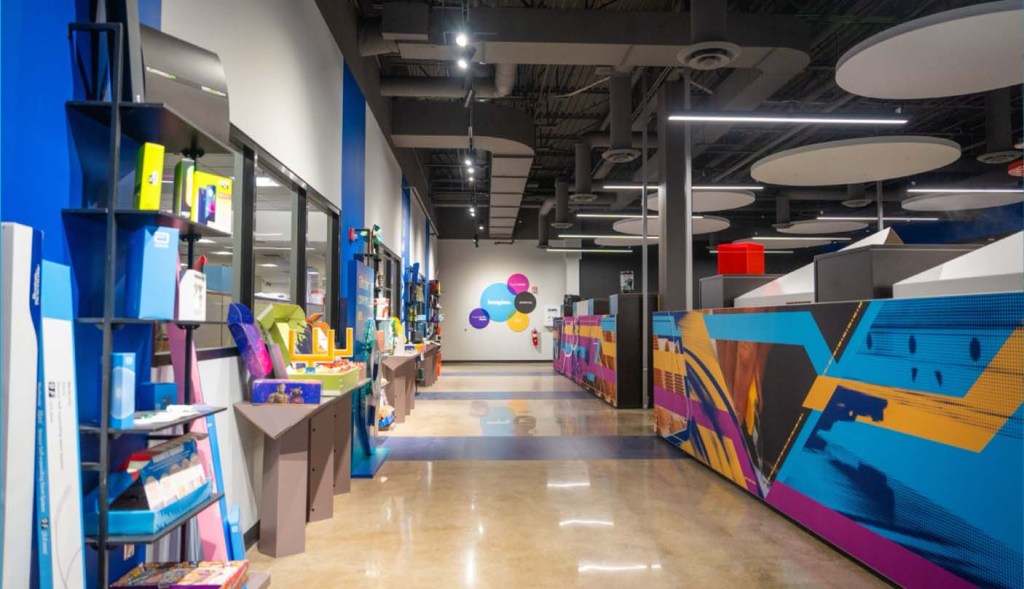 Interior of Imagine Group's colorful office